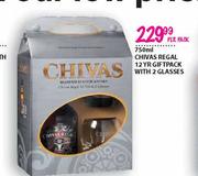 Chivas Regal 12yr Gift Pack With 2 Glasses-750ml Per Pack