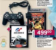 PS2 Accessory & Game Bundle Dual Shock Plus 2 Games:Gran Turismo 4 And Tekken 5