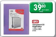  Aro Transparent 2D Ringbinders-Per 2 Pack
