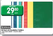  Donau A4 Quotation Folders-10 Pack Each