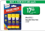 Sostik Glue Stick Value Pack-3x25g Per Pack