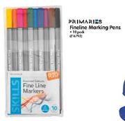 Primaries Fineline Marking Pens-Per 10 Pack
