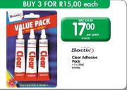Sostik Clear Adhesive Pack-3x25ml Per Pack