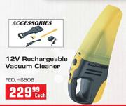 Auto Kraft 12V Rechargeable Vacuum Cleaner-Each
