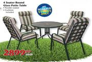 4 Seater Round Glass Patio Table - Per Set