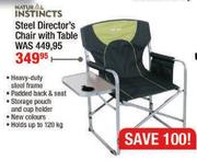 Natural Instincts Steel Director's Chair With Table