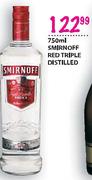 Smirnoff Red Triple Distilled-750ml