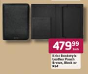 Kobo Bookstyle Leather Pouch Brown, Black Or Red-Each