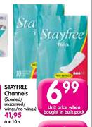 Stayfree Channels (Scented/Unscented/Wings/No Wings)-10's