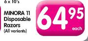 Minora 11 Disposable Razors-Each
