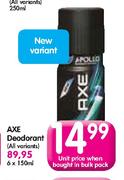 Axe Deodorant-6x150ml