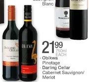 Obikwa Pinotage/Darling Cellar Cabernet Sauvignon/Merlot-750ml Each