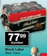 Black Label Beer Cans-12x440ml