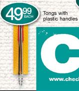 Tongs With Plastic Handles-Each