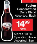 Ceres 100% Sparkling Juice Assorted-750ml Each