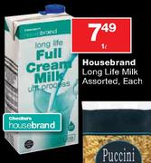 Housebrand Long Life Milk Assorted-1Ltr Each