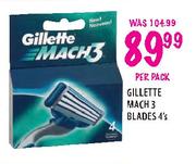 Gillette Mach 3 Blades-4's Per Pack