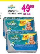 Pampers Baby Wipes Fresh Eco-2x64's Per Pack