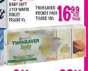 Twinsaver Pocket Pack Tissue-10's Per Pack
