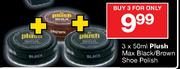 Plush Max Black/Brown Shoe Polish-3 x 50ml