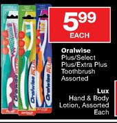 Oralwise Plus/Select Plus/Extra Plus Toothbrush Assorted-Each