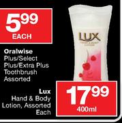 Lux Hands & Body Lotion Assorted-400ml Each
