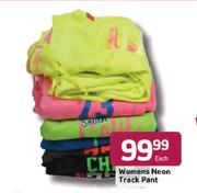 Womens Neon Track Pant- Each