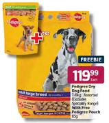 Pedigree Dry Dog Food 7/8Kg Assorted + Free Pedigree Pouch 85g-Each
