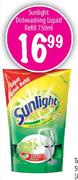 Sunlight Dishwashing Liquid Refill-750ml