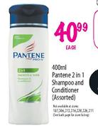 Pantene 2 in 1 Shampoo and Conditioner-400ml Each