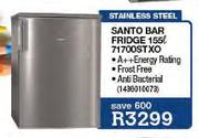 Aeg Stainless Steel Santo Bar Fridge (71700STXO)-155L