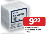 Pnp No Name Serviettes White-100's