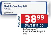 Pnp No Name Black Refuse Bag Roll-50's Per Pack