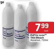 Pnp No Name Thin Bleach Assorted-750 ml Each