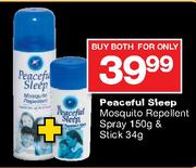Peaceful Sleep Mosquito Repellent Spray-150gm & Stick-34gm