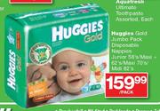 Huggies Gold Jumbo Pack Disposable Nappies Junior 58's/Maxi + 62's/Maxi 70's/Midi 82's Per Pack