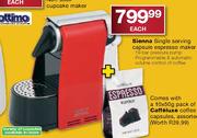 Sienna Single Serving Capsule Espresso Maker EachPlus Caffeluxe Coffee-10x50g Pack