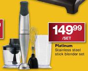 Platinum Stainless Steel Stick Blender Set Per Set
