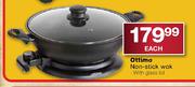 Ottimo Non-Stick Wok With Glass Lid-Each
