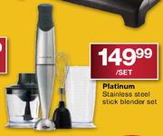 Platinum Stainless Steel Stick Blender Set