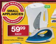 Ottimo 1.7L Corded Kettle / Steam Iron-Each