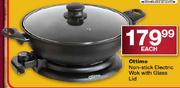 Ottimo Non-Stick Electric Wok with Glass Lid-Each