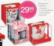 Bath Gift Set In Gift Box I Love You/In Picture Gift Box/Kisses/Hearts Assorted-Per Set
