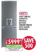 Defy  360Ltr Metallic Bottom Freezer Fridge With Water Dispenser