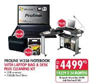 Proline W258 Notebook With Laptop Bag & Desk Plus Cleaning Kit