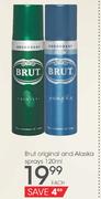 Brut Original And Alaska Sprays-120ml Each