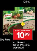 4 X Knorr Soup Packets Assorted