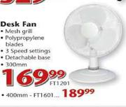 Elements Desk Fan-300mm Each