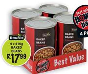 Foodco 4 x 410g Baked Beans