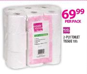Simple Choice 2-Ply Toilet Tissue-18's Per Pac